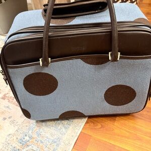 Hartmann Stylish Blue and Brown Polka travel bag on wheels